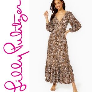 Lilly Pulitzer Ivette Leopard 3/4 Sleeve Chocolate My Favorite Spot